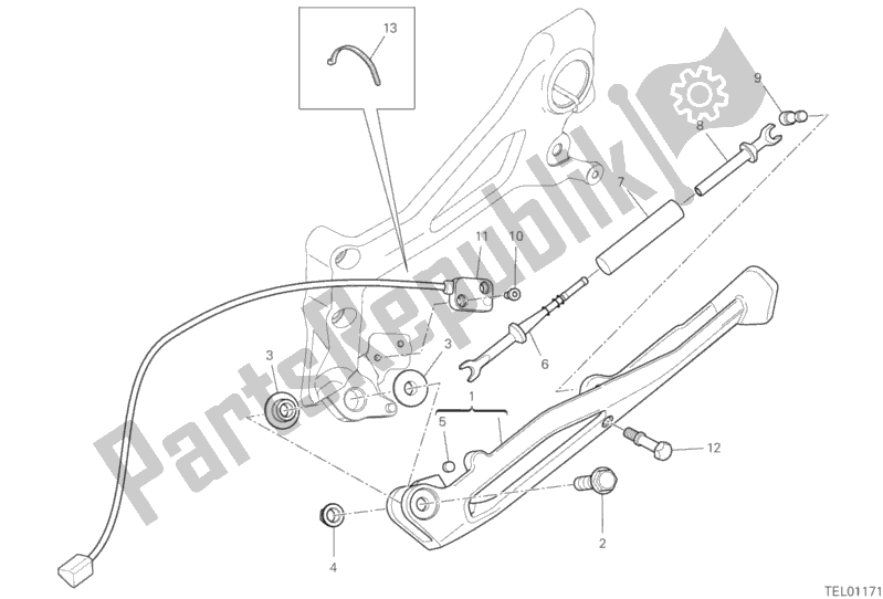 All parts for the Stand of the Ducati Superbike Panigale V4 USA 1100 2019